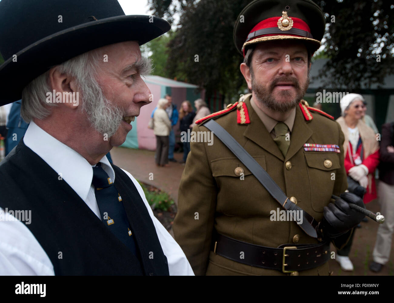 Winston Churchill La présentation de son discours à la 1940 Festival, Llandrindod Wells, Mid Wales. Banque D'Images