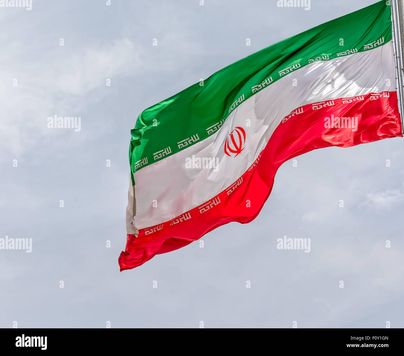 Drapeau de l’Iran Banque D'Images