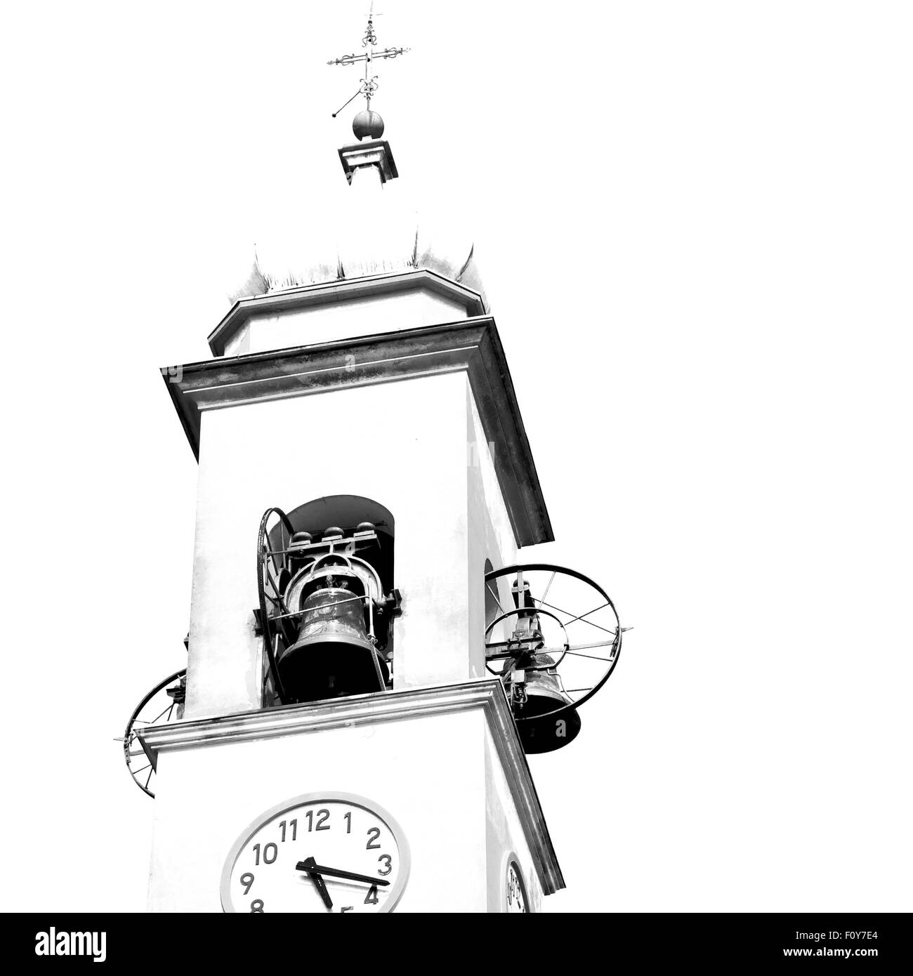 Ancien tour de l'horloge en italie Europe old stone et Bell Banque D'Images