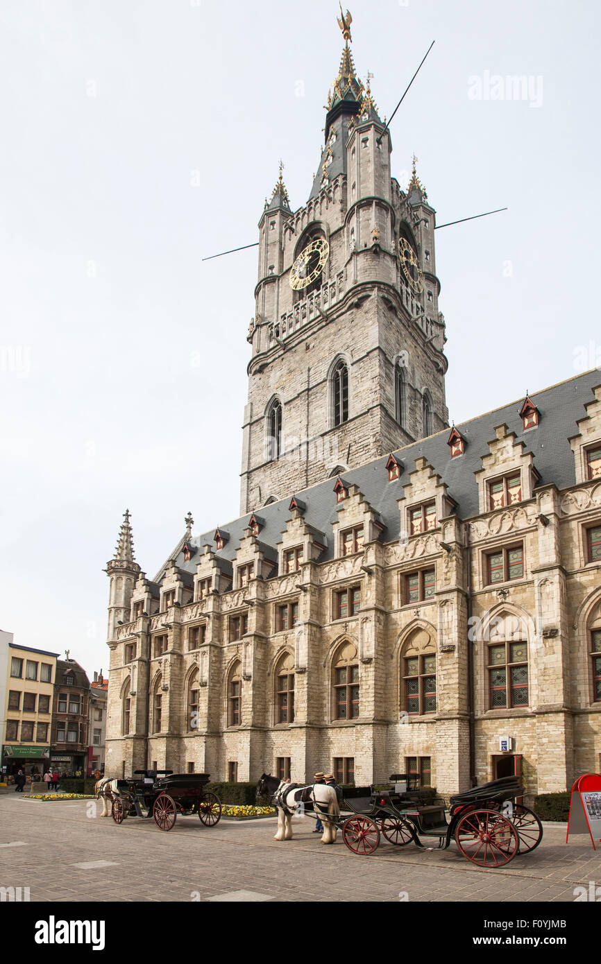 Le beffroi de Gand, Belgique Banque D'Images