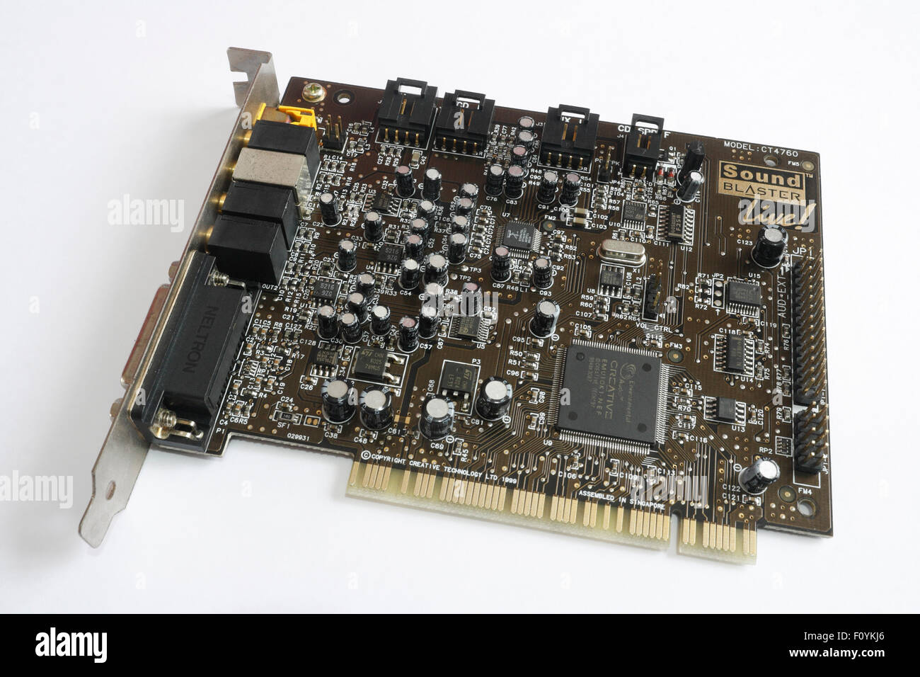Carte d'ordinateur Sound Blaster, composants électroniques matériels Banque D'Images