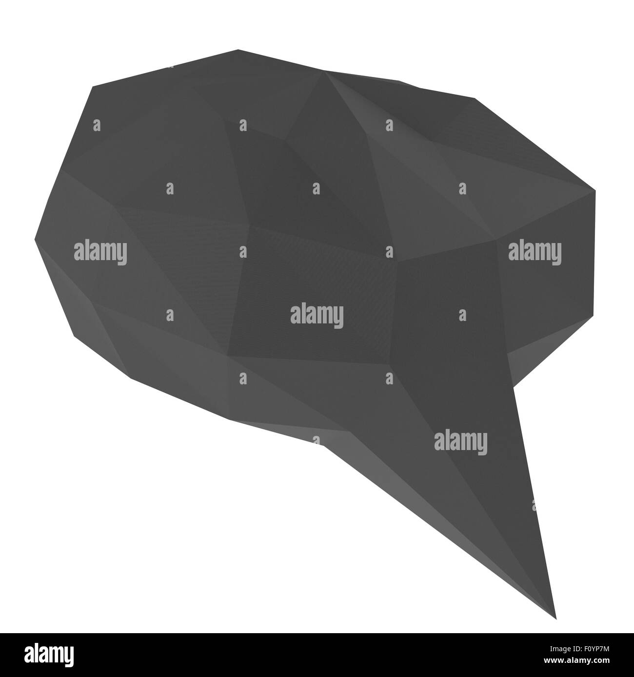 Low poly bulle géométrique sur fond blanc Banque D'Images