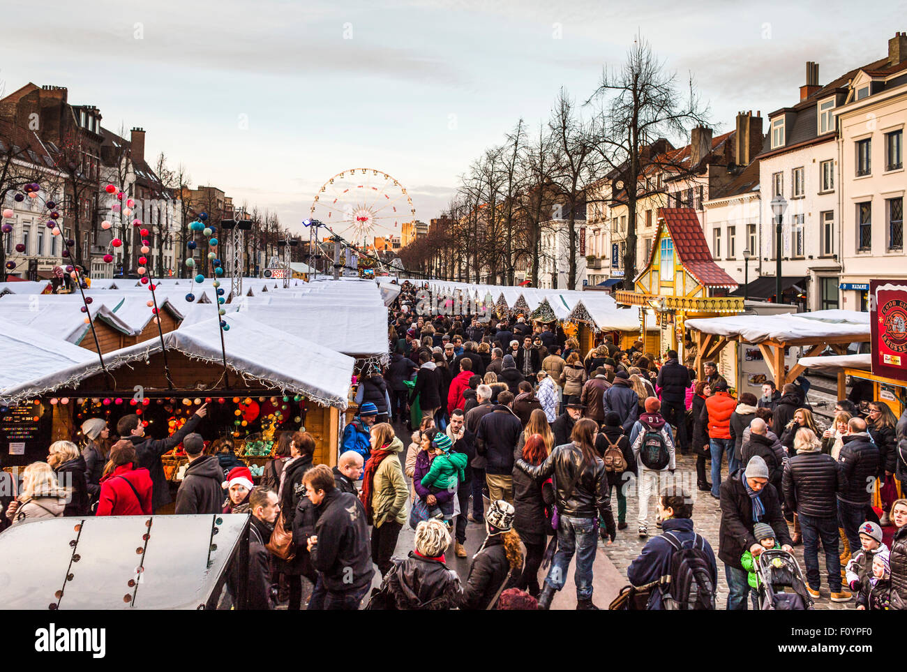 Marché de Noël, Winter Wonderland, Bruxelles, Belgique Photo Stock Alamy
