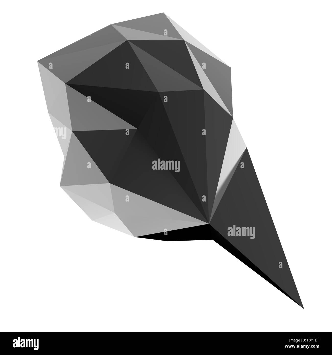 Low poly bulle géométrique sur fond blanc Banque D'Images