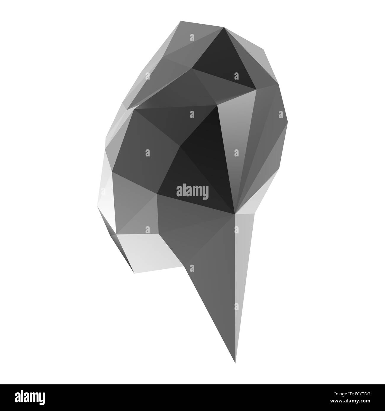 Low poly bulle géométrique sur fond blanc Banque D'Images