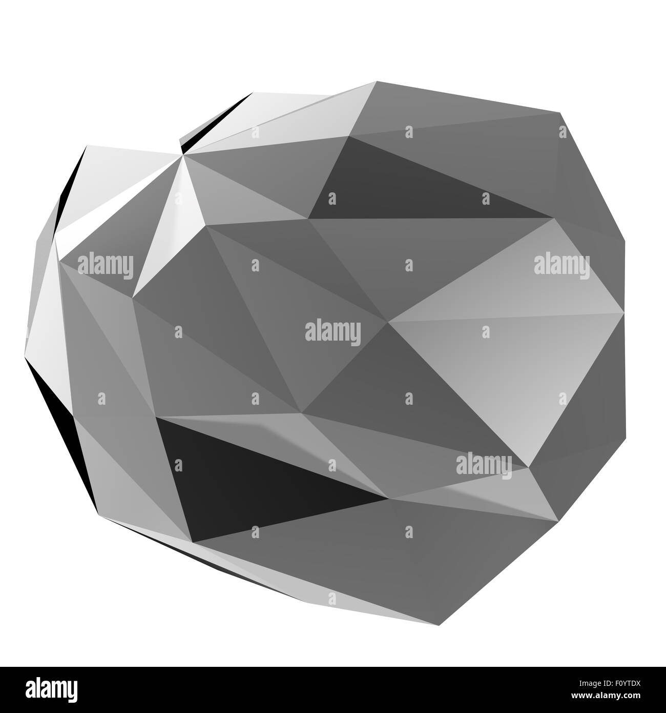 Low poly bulle géométrique sur fond blanc Banque D'Images