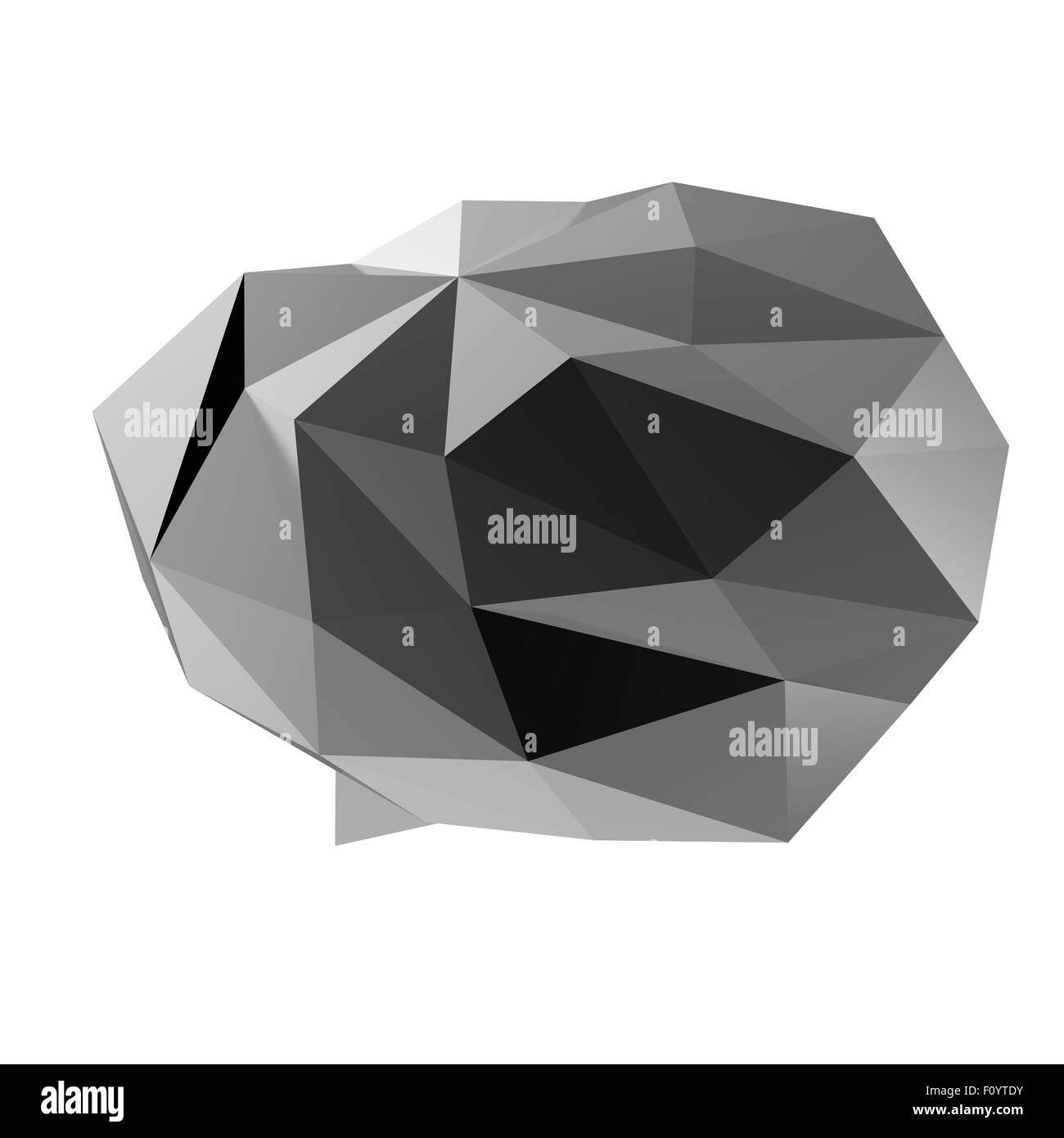 Low poly bulle géométrique sur fond blanc Banque D'Images