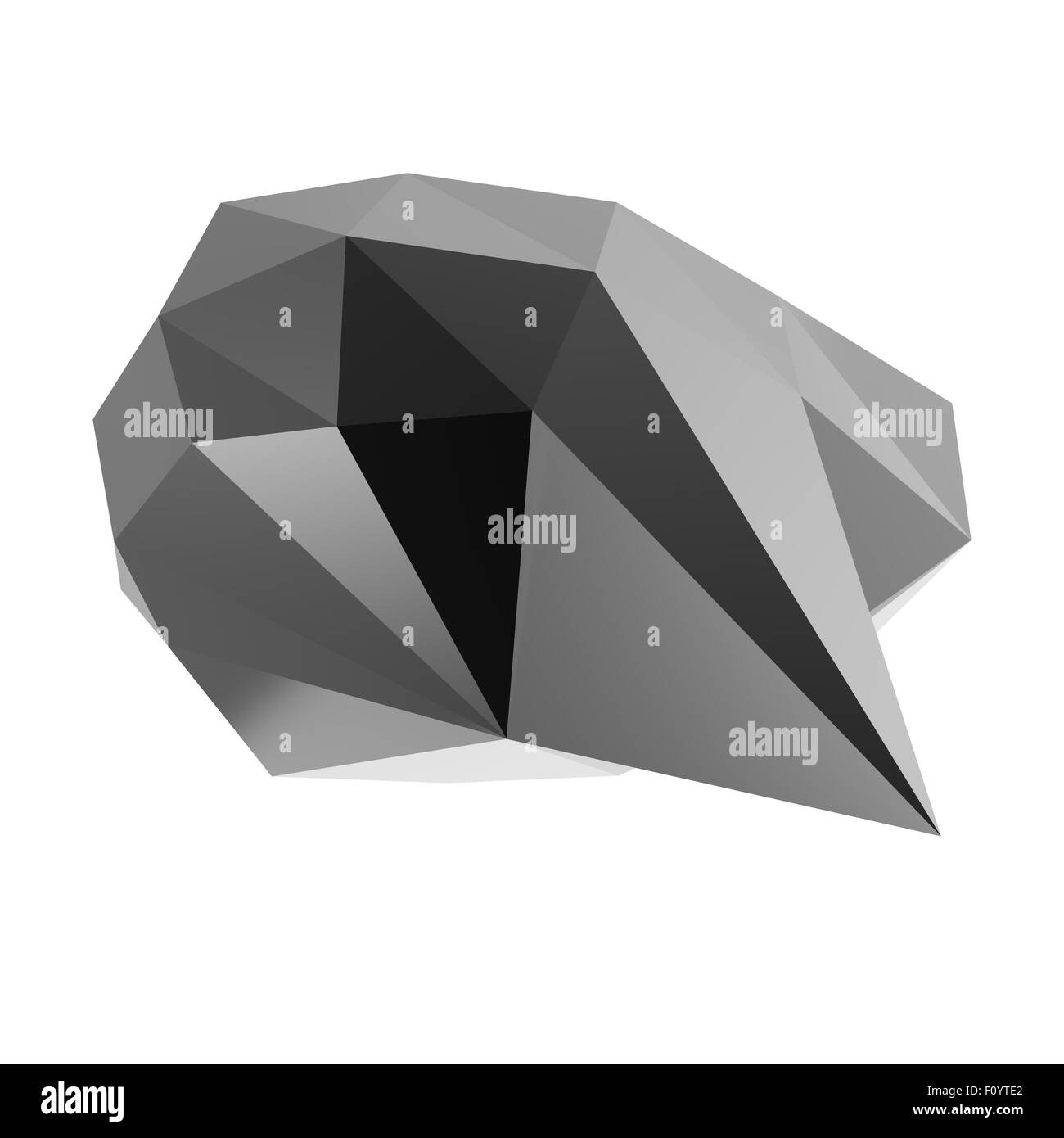 Low poly bulle géométrique sur fond blanc Banque D'Images