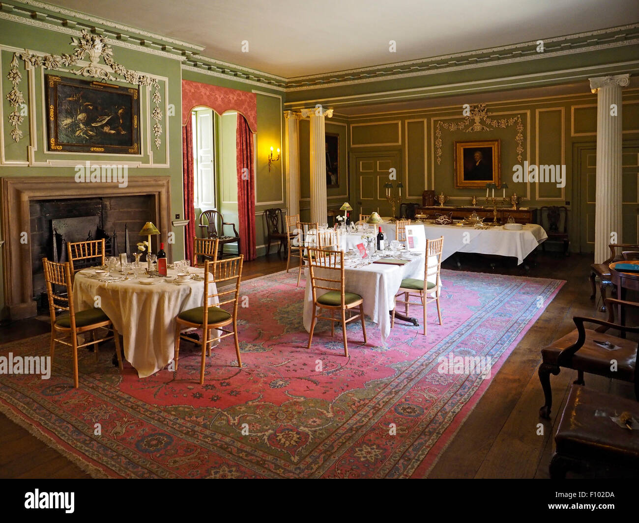 Vue intérieure paysage Croft est un château fin 17ème siècle avec des intérieurs de style géorgien Banque D'Images