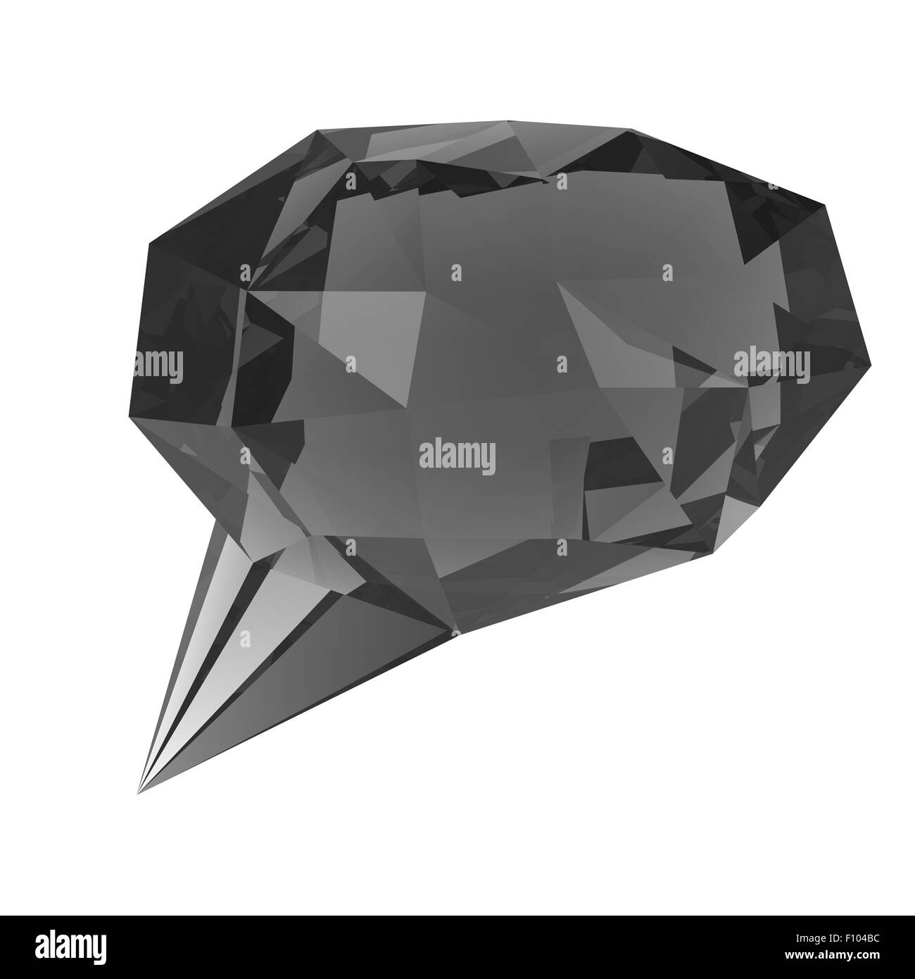 Low poly bulle géométrique sur fond blanc Banque D'Images