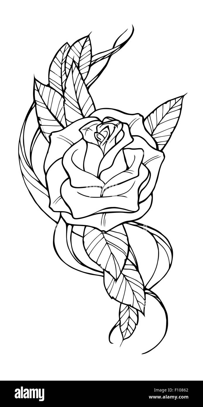 tatouage rose Illustration de Vecteur