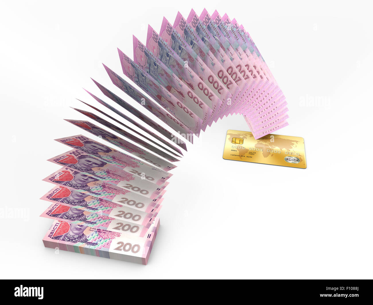 Voler de l'argent. Cash Back 3D concept. Banque D'Images