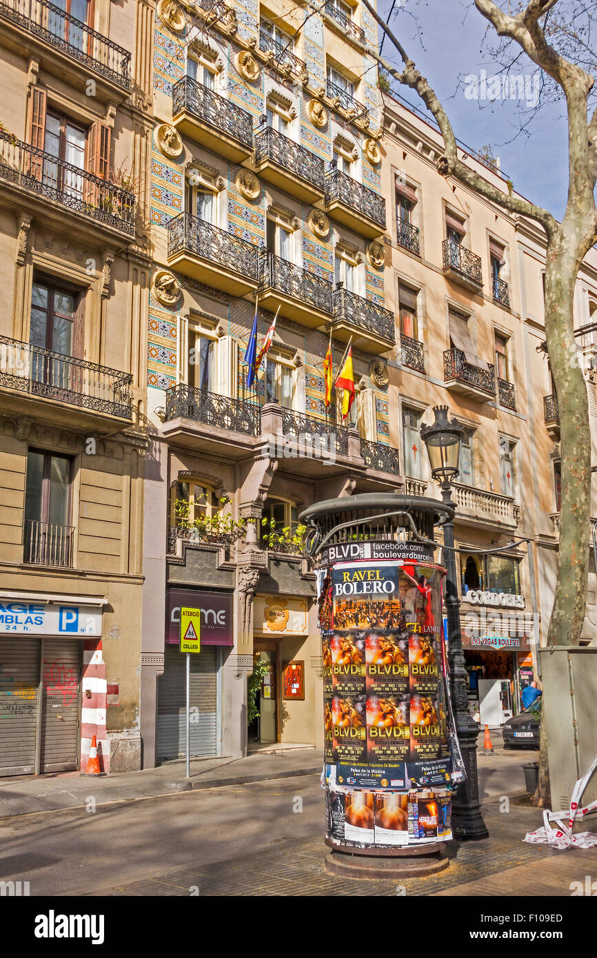 Espagne Catalogne Barcelone Panneau d'affichage Banque D'Images