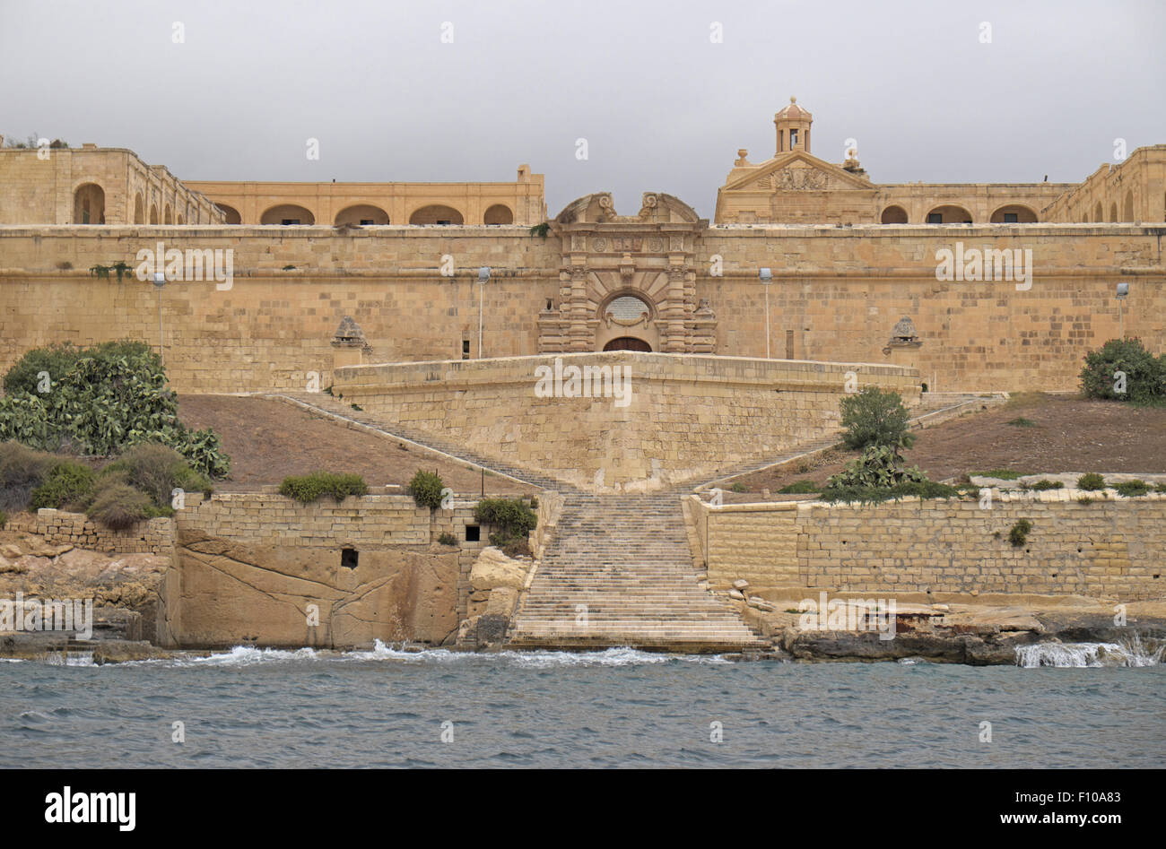 Fort manoel vu de la mer, l'île Manoel de gzira, Malte. Banque D'Images