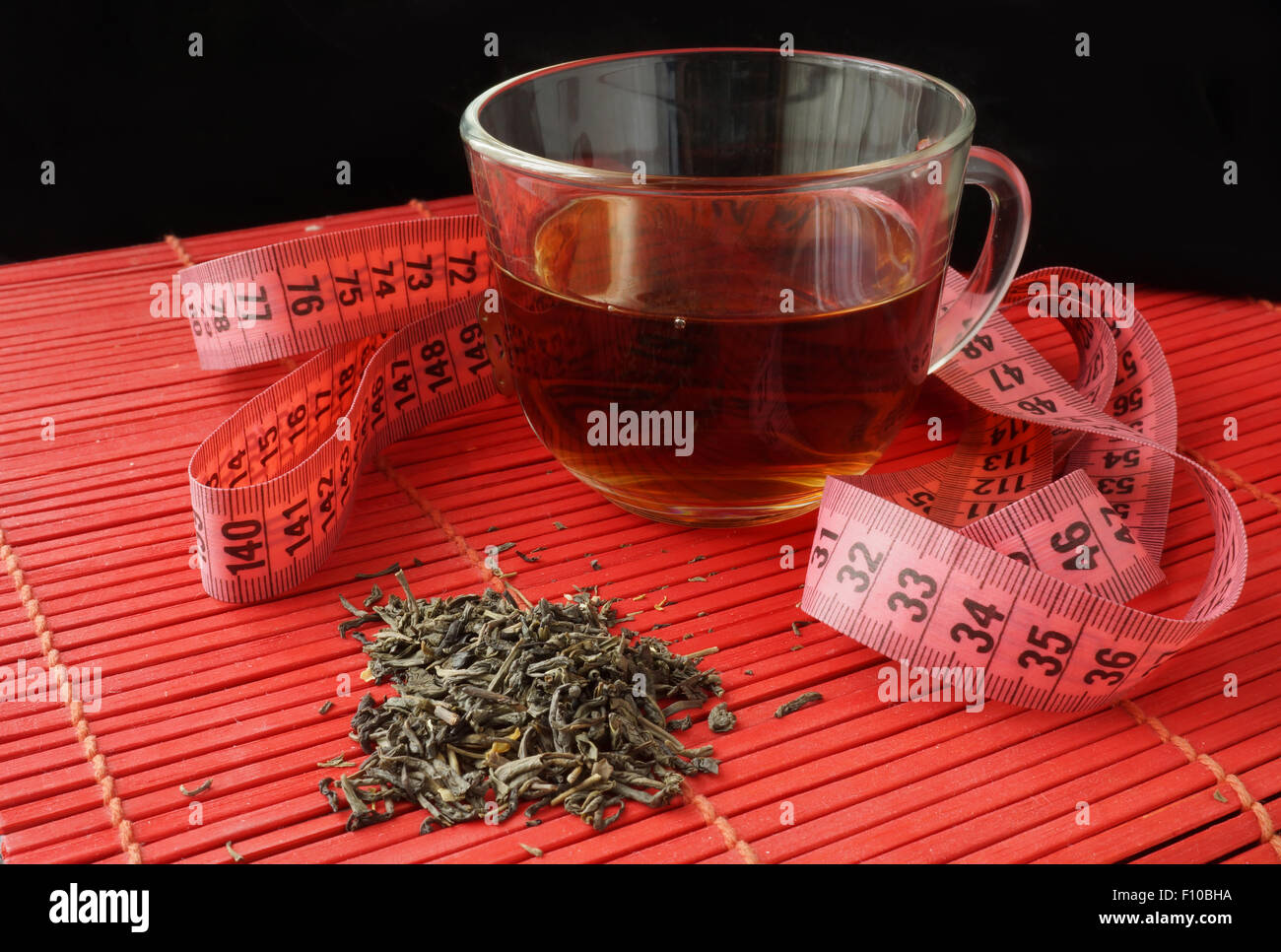 Tasse de thé vert pour la perte de poids Banque D'Images
