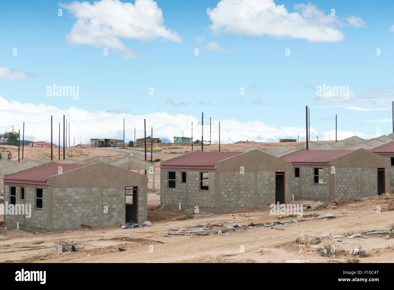 Gouvernement a appuyé la construction de maisons dans un township, Oudtshorn, Western Cape, Afrique du Sud Banque D'Images