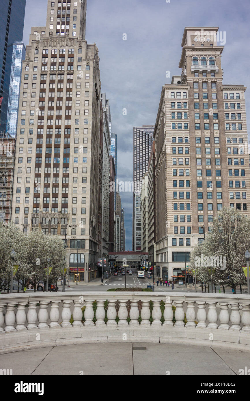 Dans les rues de Chicago vous offre d'innombrables vues imprenables sur la ville des gratte-ciel Banque D'Images