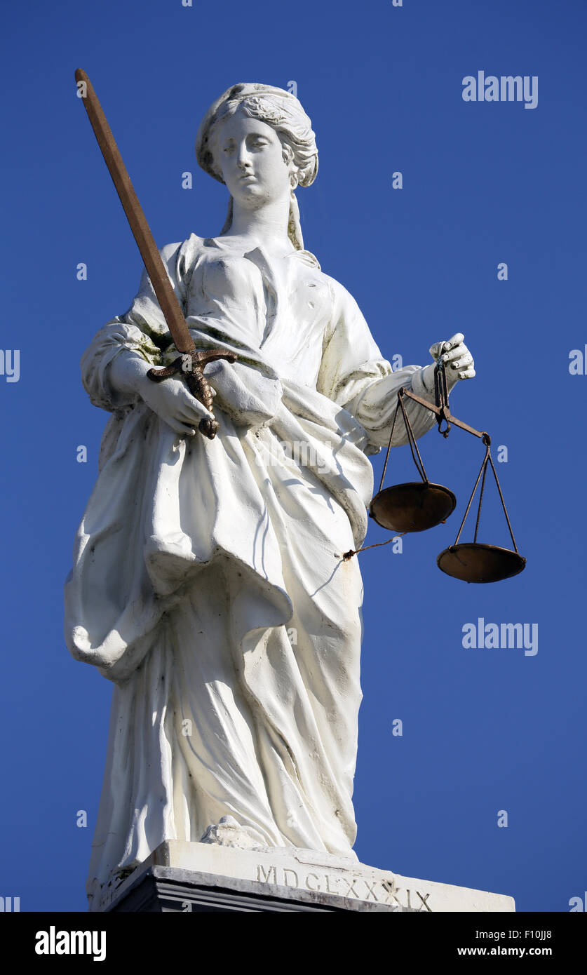 Dame justice statue. Banque D'Images
