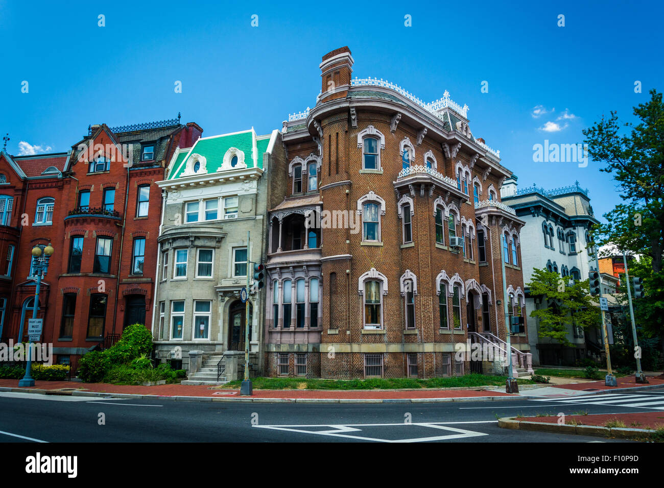 Les maisons historiques à Logan Circle, à Washington, DC. Banque D'Images