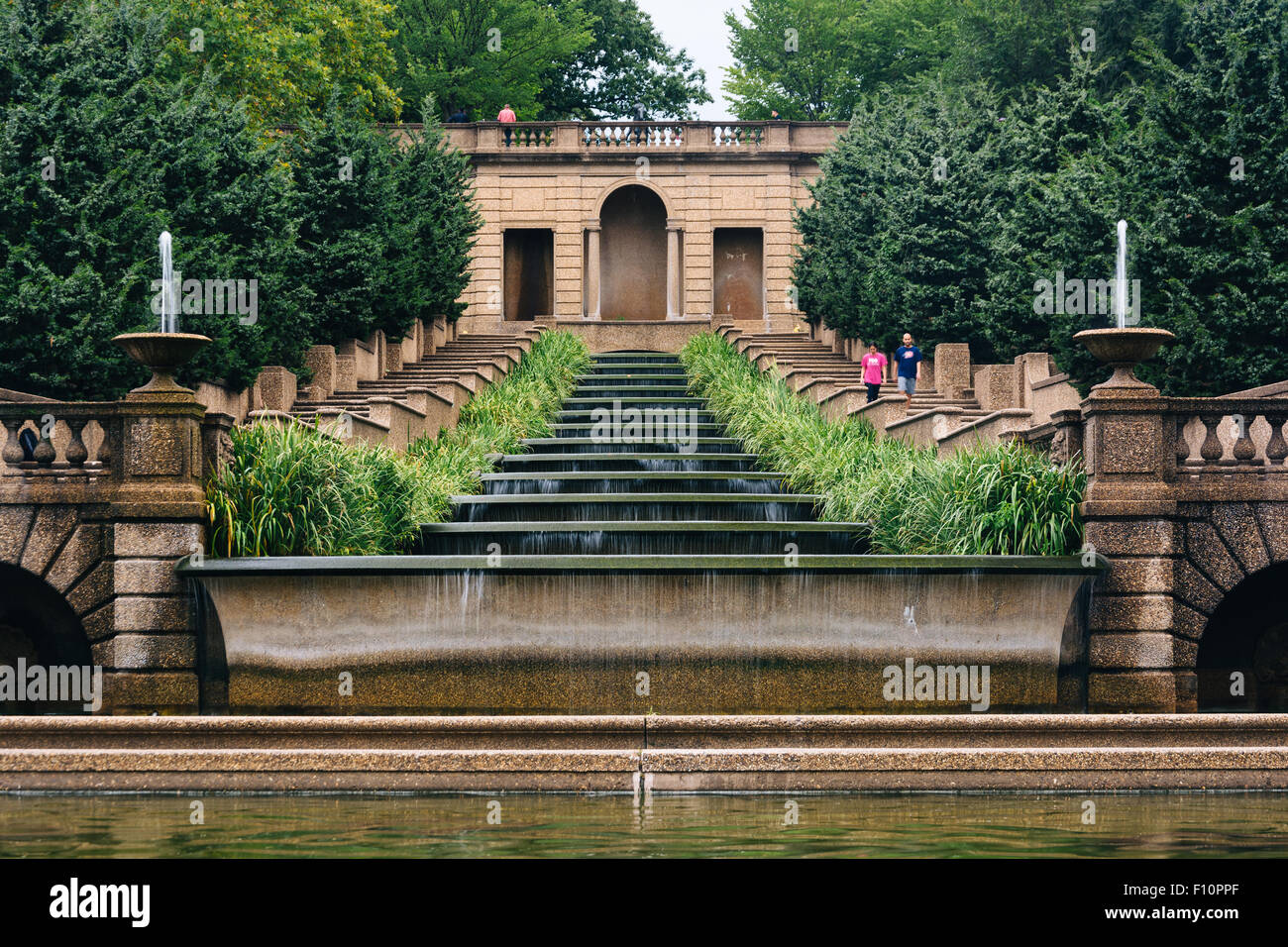 Fontaine en cascade du Meridian Hill Park, à Washington, DC. Banque D'Images