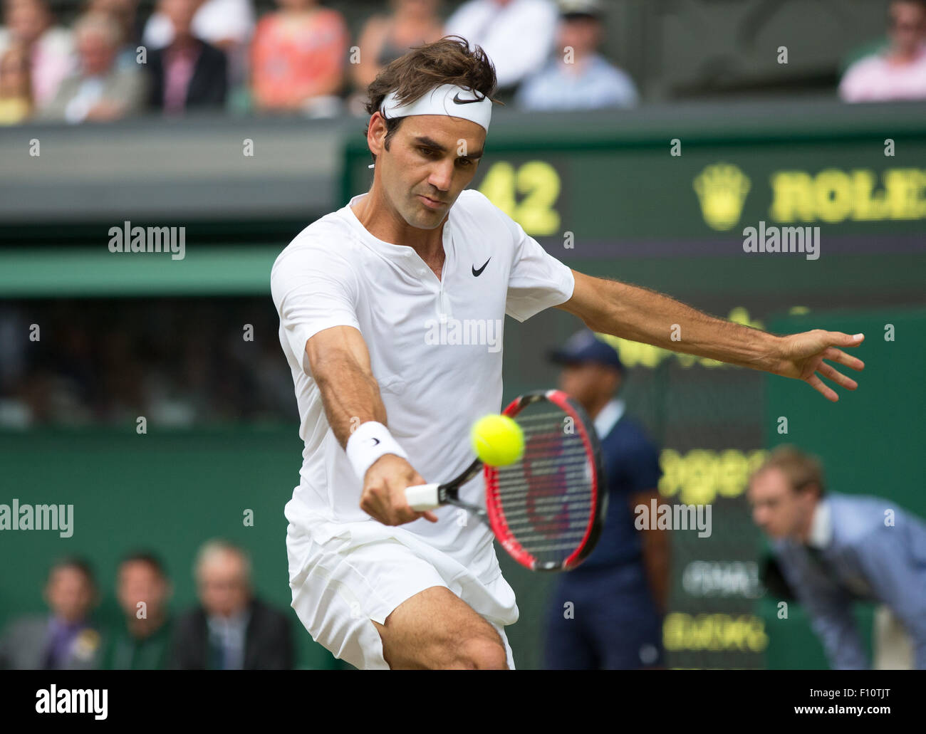 Roger Federer (SUI),de Wimbledon 2015, Londres, Angleterre. Banque D'Images