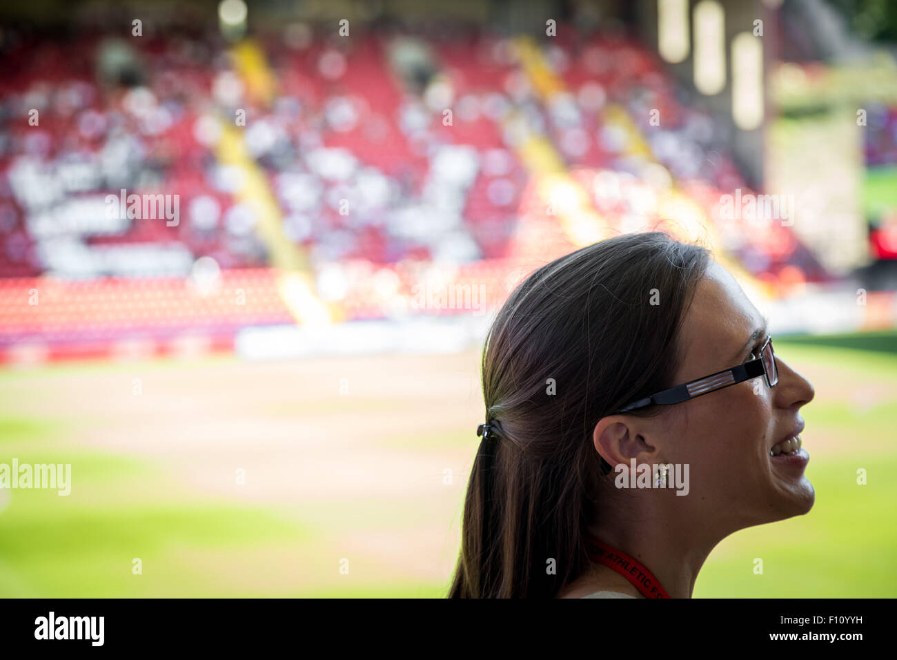 Katrien Meire Charlton Athletic Chef de la direction au stade de la vallée dans le sud-est de Londres. Banque D'Images