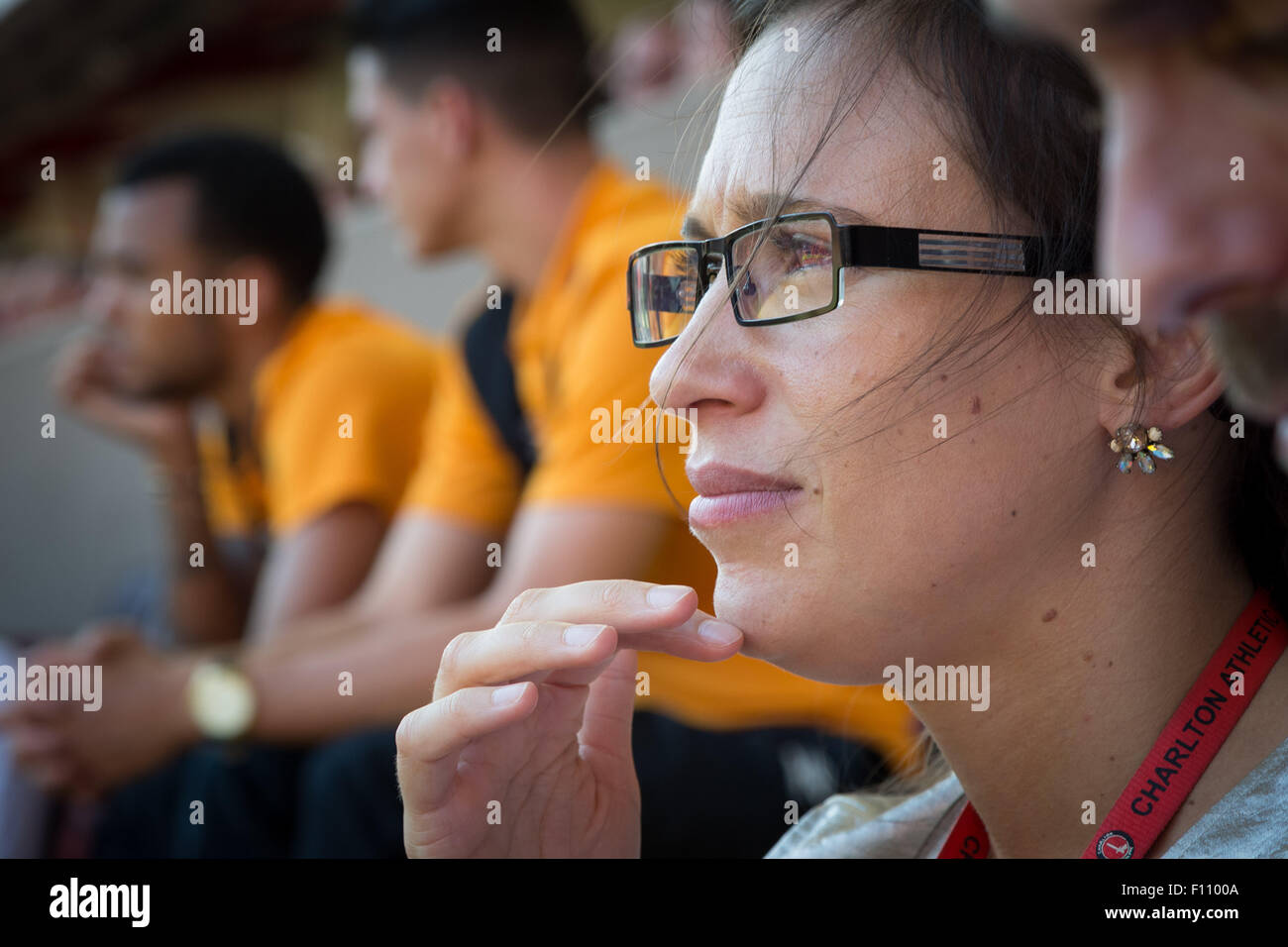 Katrien Meire Charlton Athletic Chef de la direction au stade de la vallée dans le sud-est de Londres. Banque D'Images