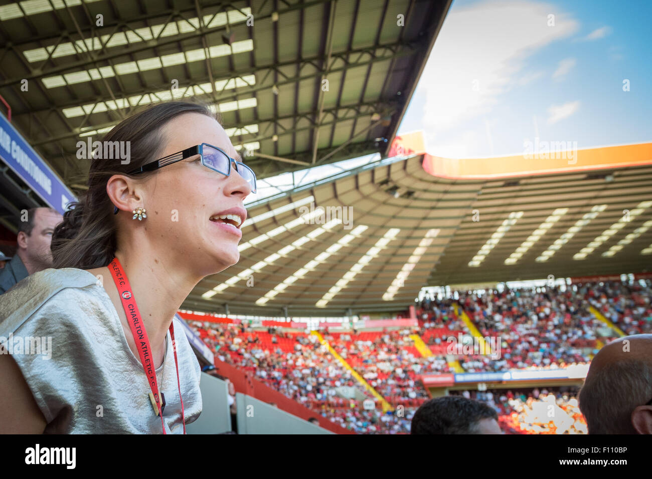 Katrien Meire Charlton Athletic Chef de la direction au stade de la vallée dans le sud-est de Londres. Banque D'Images