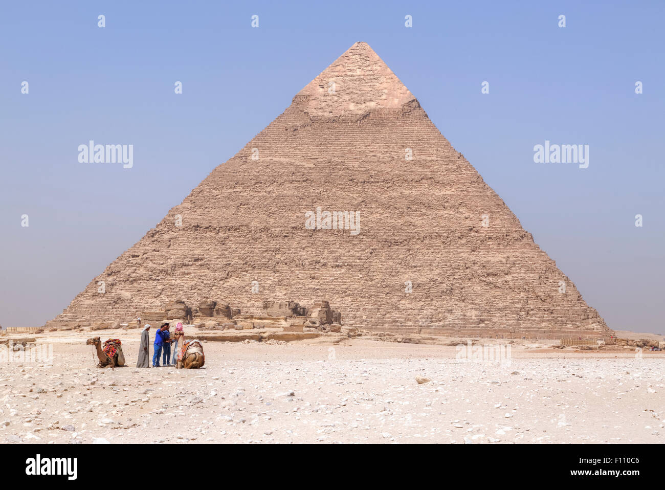 Pyramide de Khafré, Giza, Cairo, Égypte, Afrique Banque D'Images