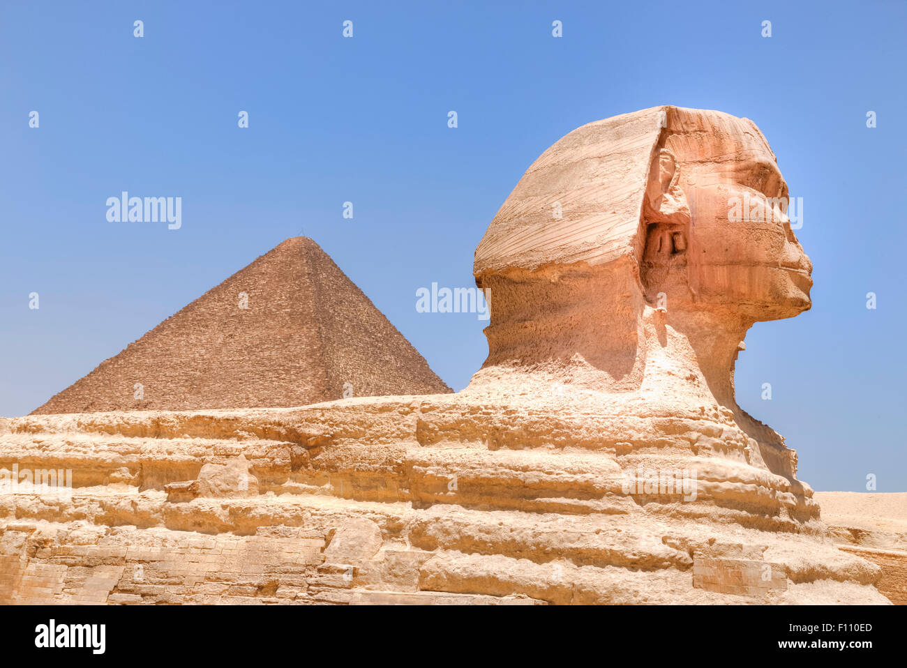 Grand Sphinx de Gizeh, Giza, Cairo, Égypte, Afrique Banque D'Images