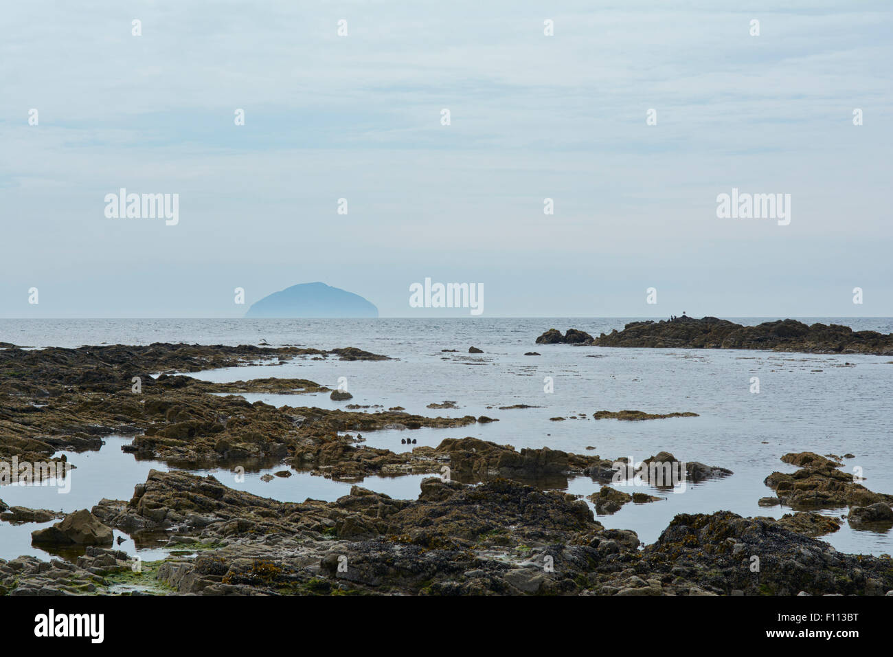 Plage de Turnberry Ailsa Criag - Côte d'Ayrshire, Scotland, UK Banque D'Images