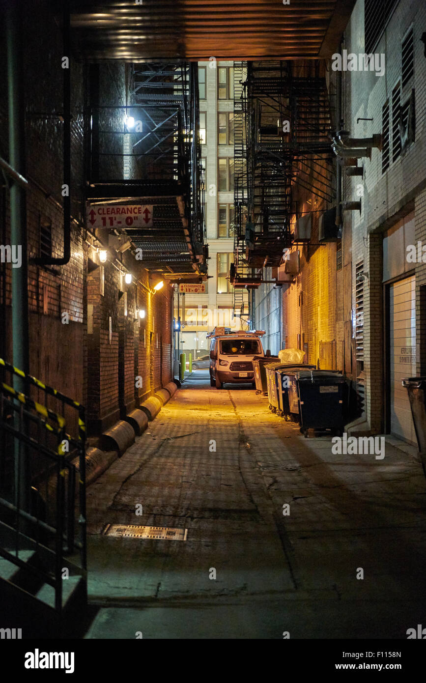 Une ruelle dans le centre-ville de Chicago, IL Banque D'Images