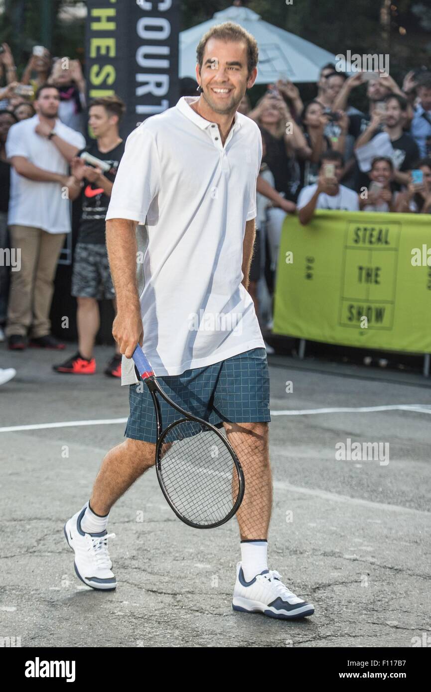 New York, NY, USA. Août 24, 2015. Pete Sampras présents pour 20e  anniversaire de l'emblématique Street Tennis Nike AD, West Village, à  Manhattan, New York, NY, le 24 août 2015. Crédit :