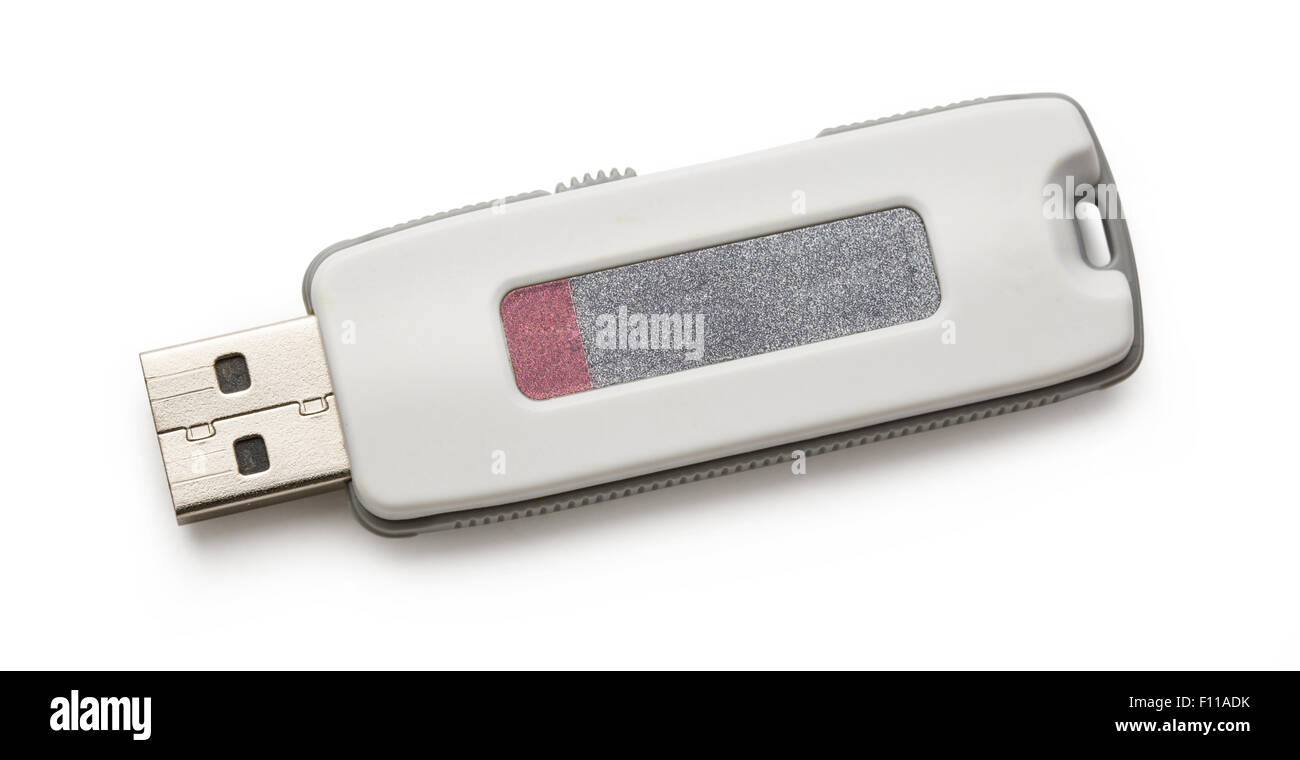 Lecteur flash USB sur le fond blanc Banque D'Images