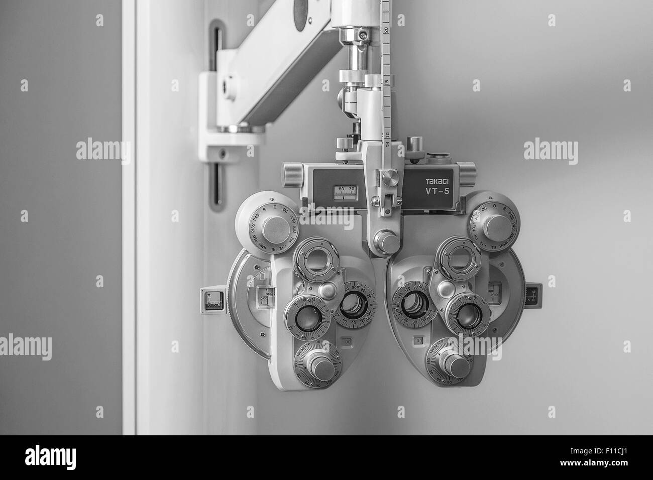 Phoropter appareil optique de mesure de la vision de l'oeil humain Banque D'Images