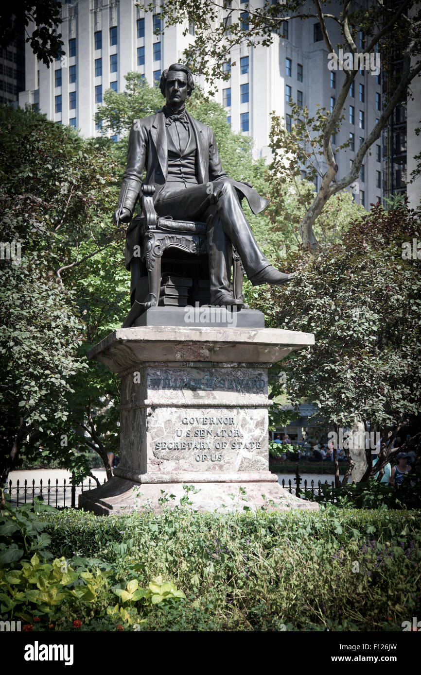 William H. Seward monument à Madison Square Park, New York Banque D'Images