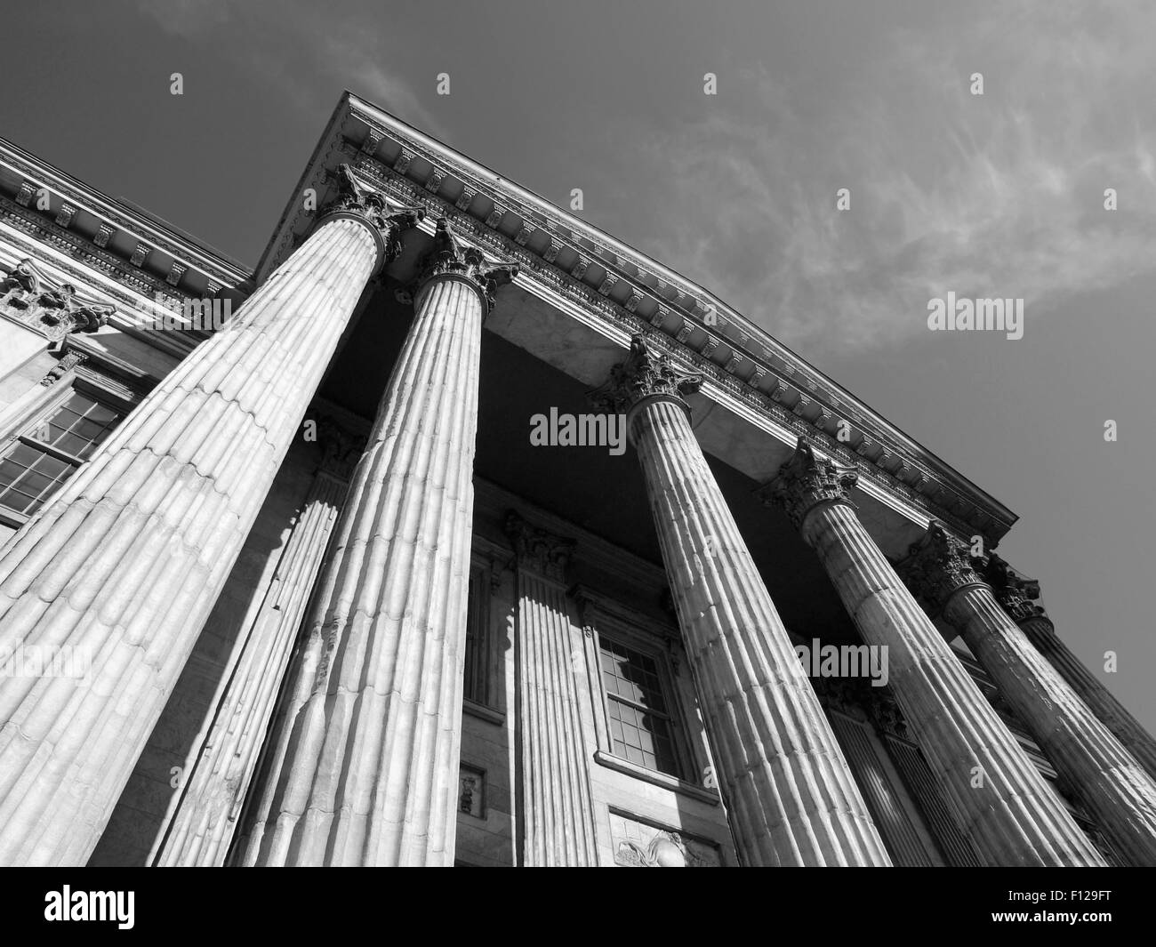 Le premier bâtiment de la Banque nationale dans la région de Independence Hall Parc historique national en noir et blanc. Banque D'Images