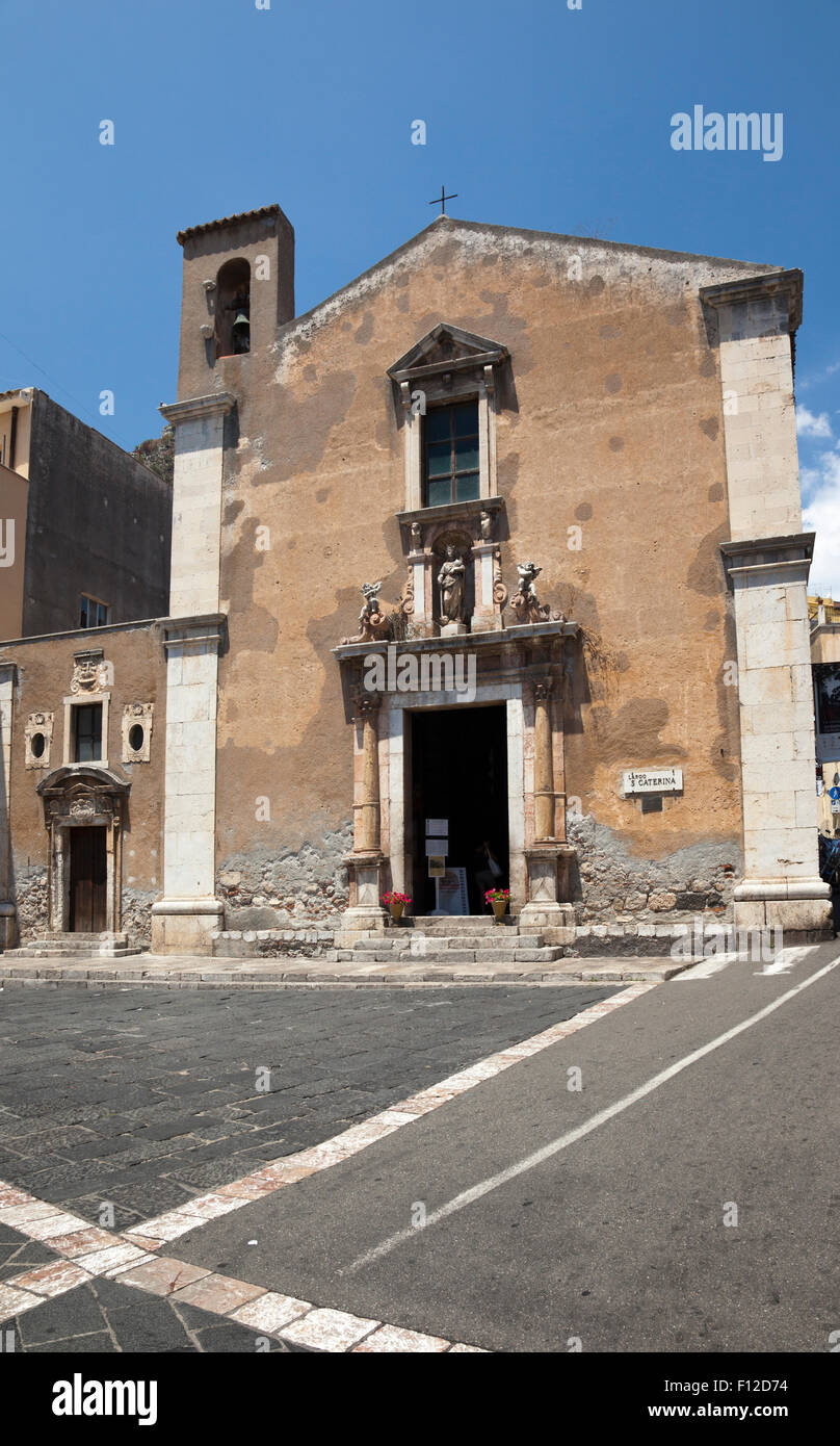 Eglise de Sainte Catherine, Largo Santa Caterina , Taormina, Sicile, Italie Banque D'Images