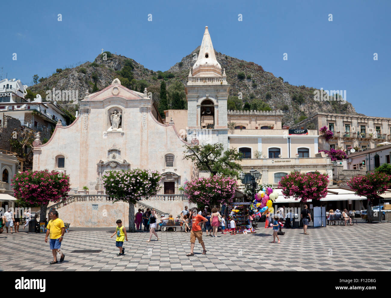 Eglise de San Giuseppe, Piazza IX Aprile, Vieille ville, Taormina, Sicile, Italie Banque D'Images