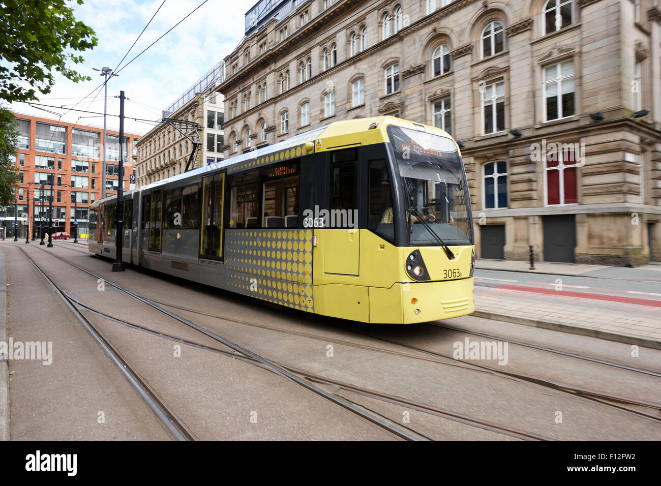 En tramway Metrolink minshull street Manchester uk Banque D'Images