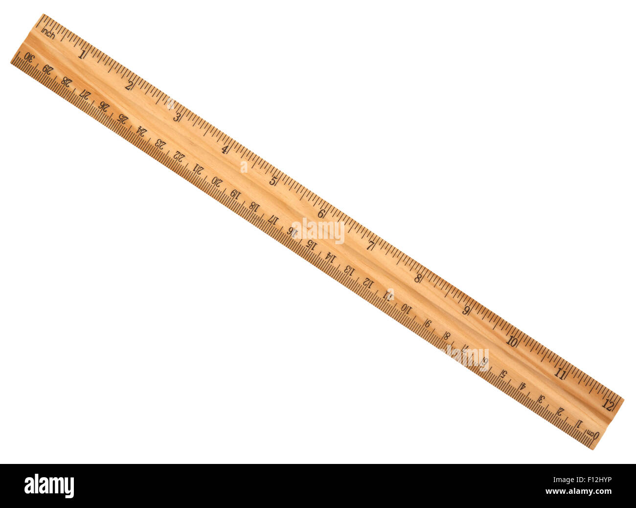 Une règle en bois isolé sur fond blanc Photo Stock - Alamy