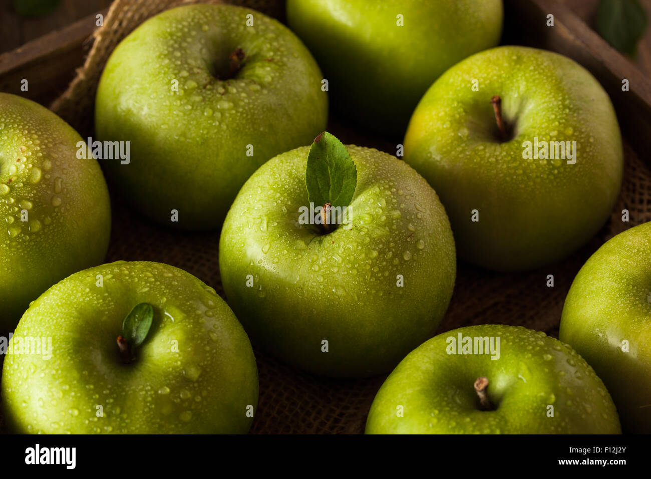 The Vert Granny Smith Apple prêt à manger Banque D'Images