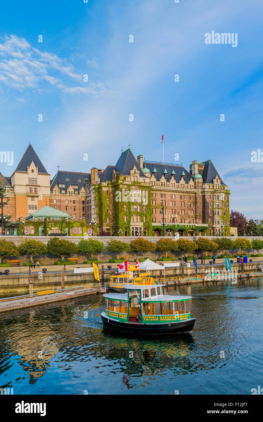 L'hôtel Empress et du port intérieur, Victoria, Colombie-Britannique, Canada Banque D'Images