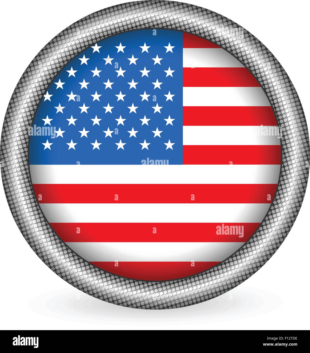 Bouton drapeau USA sur un fond blanc. Vector illustration. Illustration de Vecteur