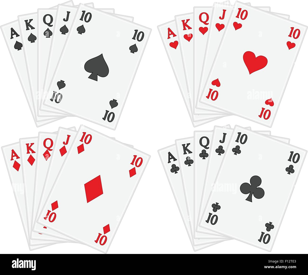 Les cartes à jouer sur un fond blanc. Vector illustration. Illustration de Vecteur
