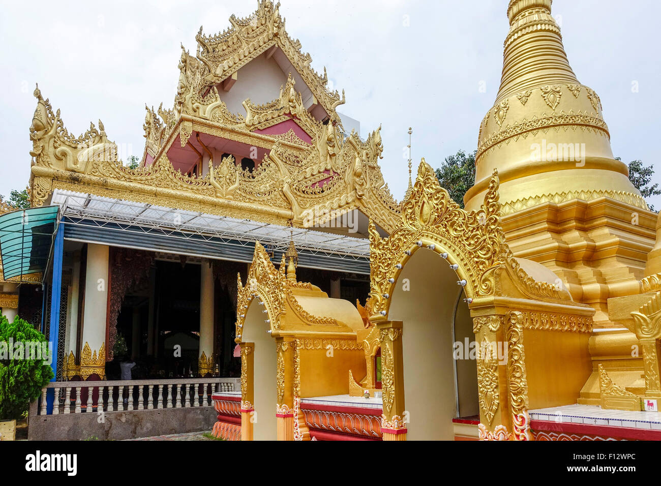 Temple bouddhiste de Dhammikarama, Penang, Malaisie Banque D'Images