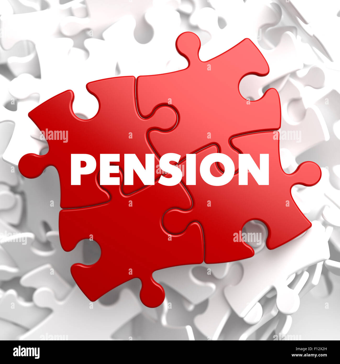 Puzzle rouge sur la pension. Banque D'Images