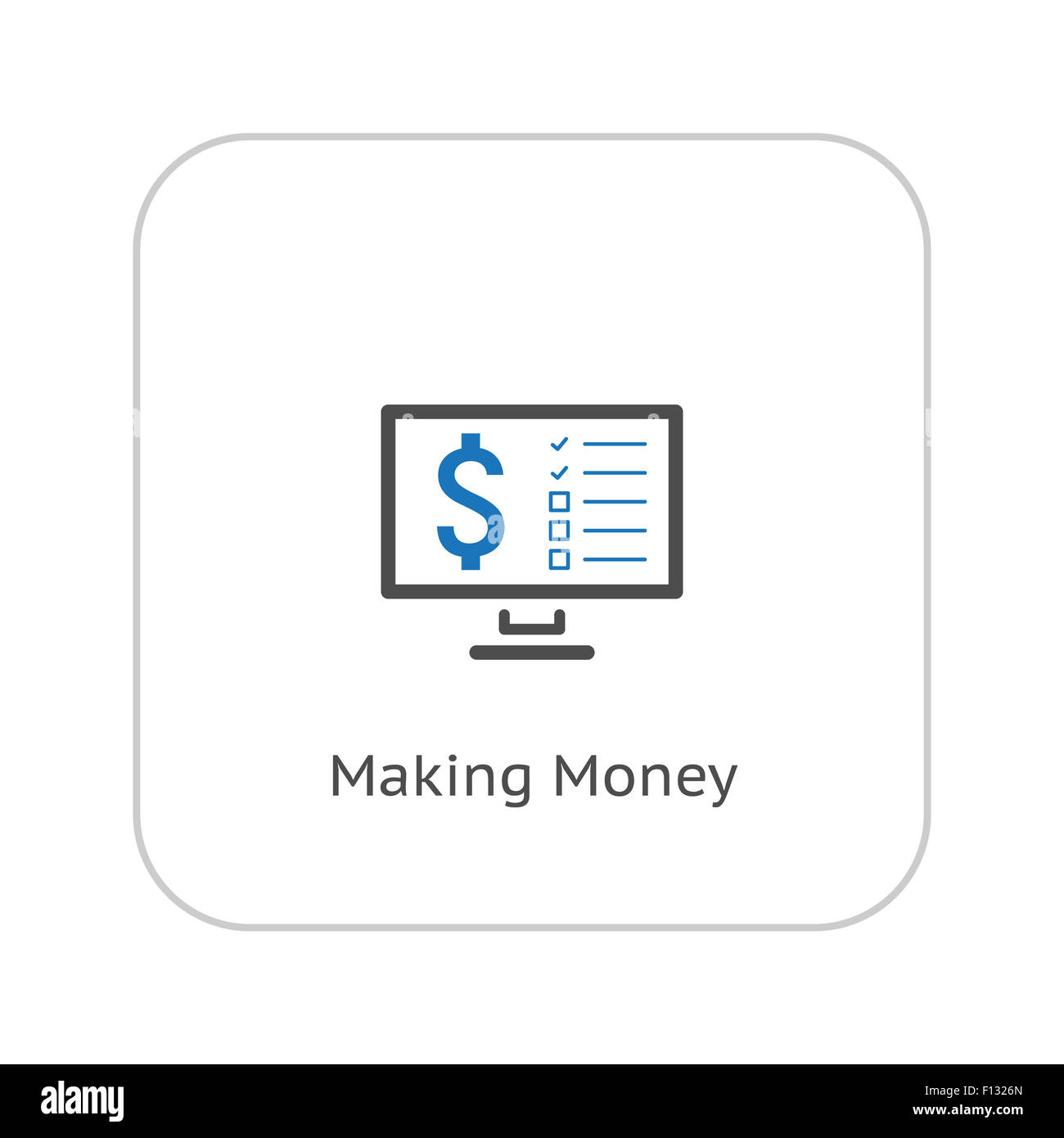 Faire de l'argent. Concept d'entreprise. Modèle plat. Illustration isolé. Banque D'Images