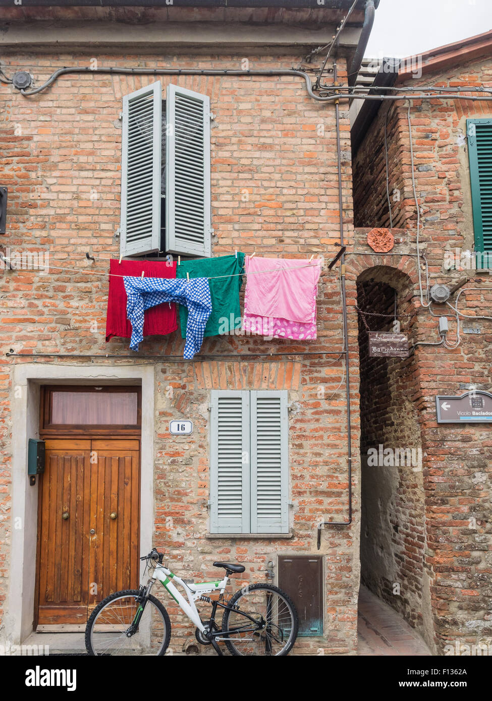 Vicolo Baciadonne en Citta della Pieve, Ombrie Italie Banque D'Images