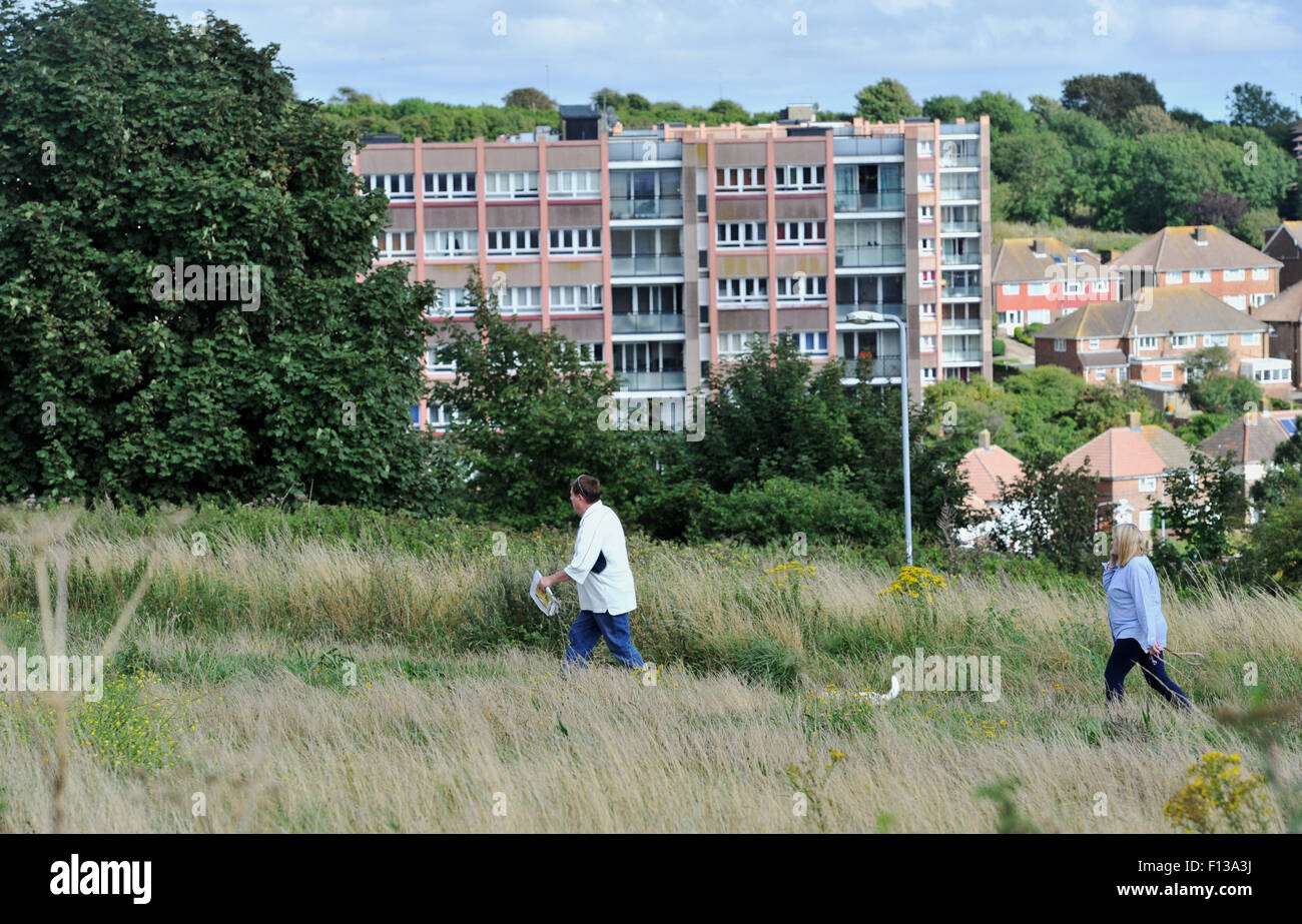 Le conseil Swanborough appartements cachés dans vallée de Whitehawk Brighton UK Immobilier Conseil Banque D'Images